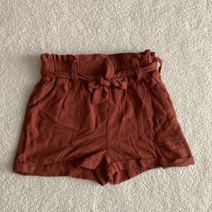 Aeropostale Burnt Orange Paper Bag Shorts